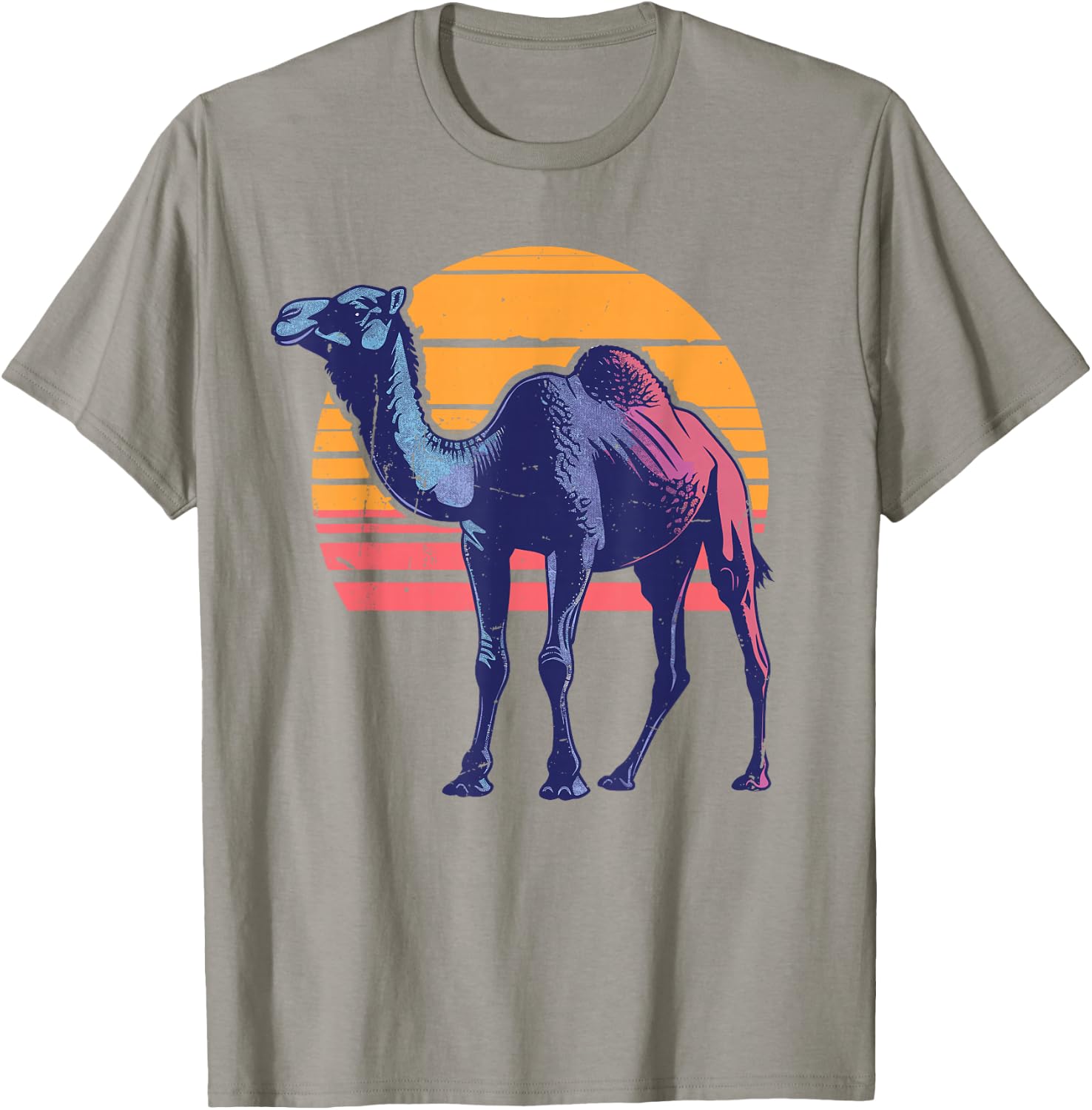 Camel Retro Vintage 80s Style Camel Desert Animals Lover T-Shirt - T-Shirt | Sand