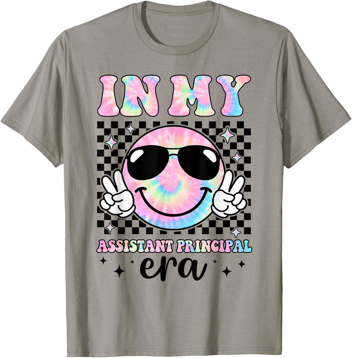 In My Assistant Principal Era Groovy Tie Dye Back To School T-Shirt - T-Shirt | Sand