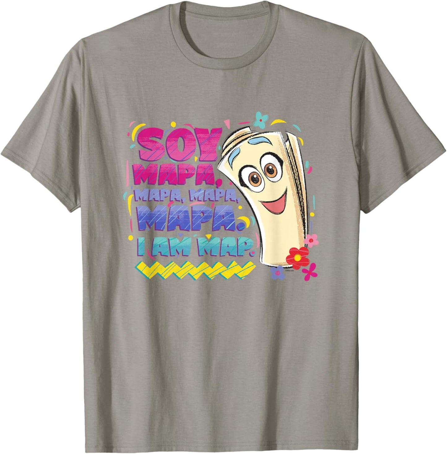 Dora the Explorer Soy Mapa Mapa Mapa Colorful Sketch Logo T-Shirt - T-Shirt | Sand