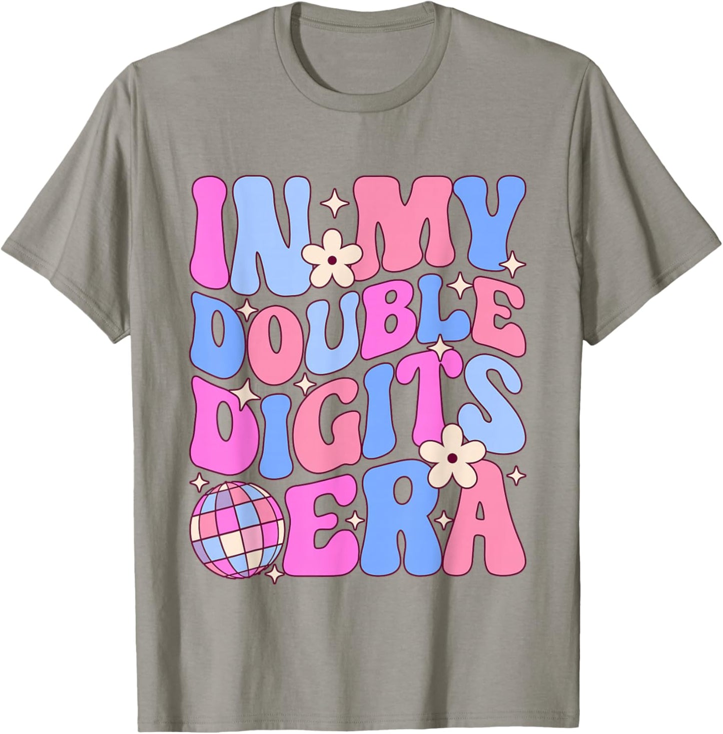 In My Double Digits Era Retro 10th Birthday 10 Year Old Girl T-Shirt - T-Shirt | Sand
