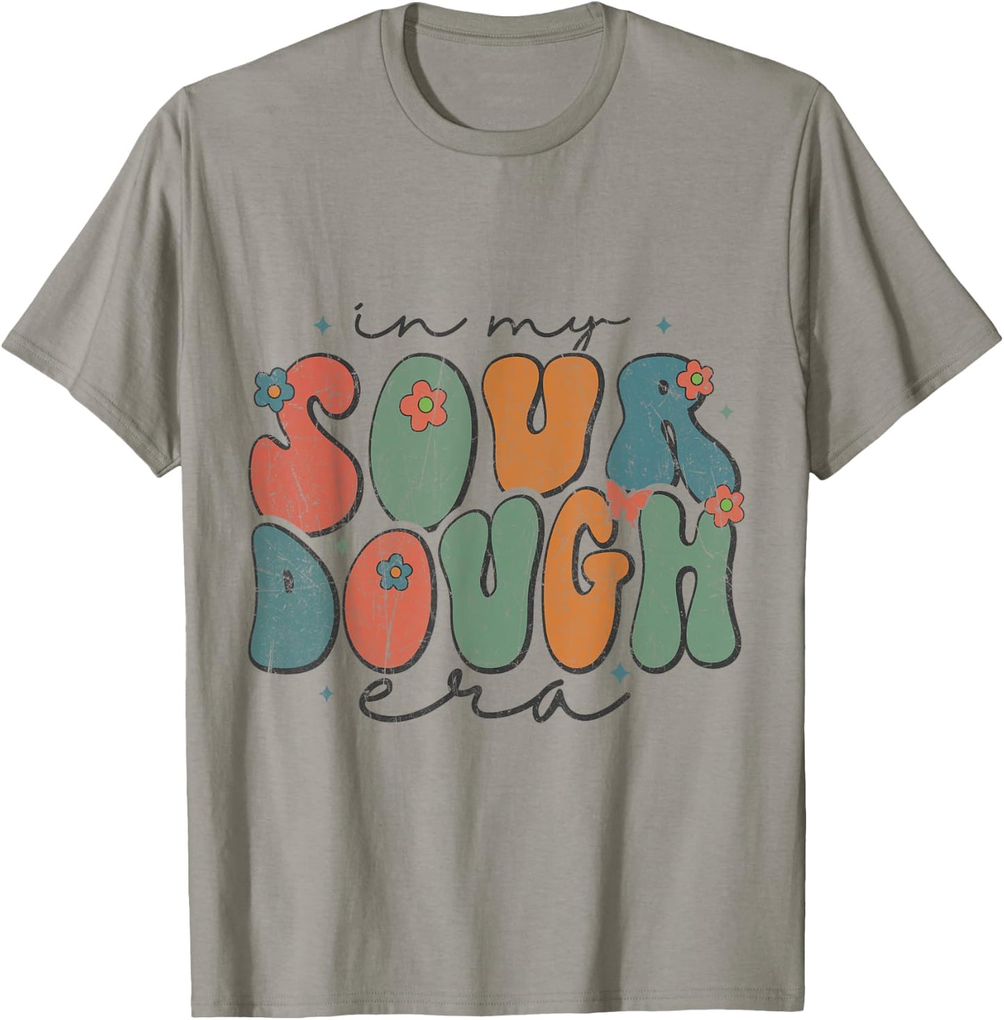 In My Sourdough Era Groovy Bread Baking Sourdough Enthusiast T-Shirt - T-Shirt | Sand