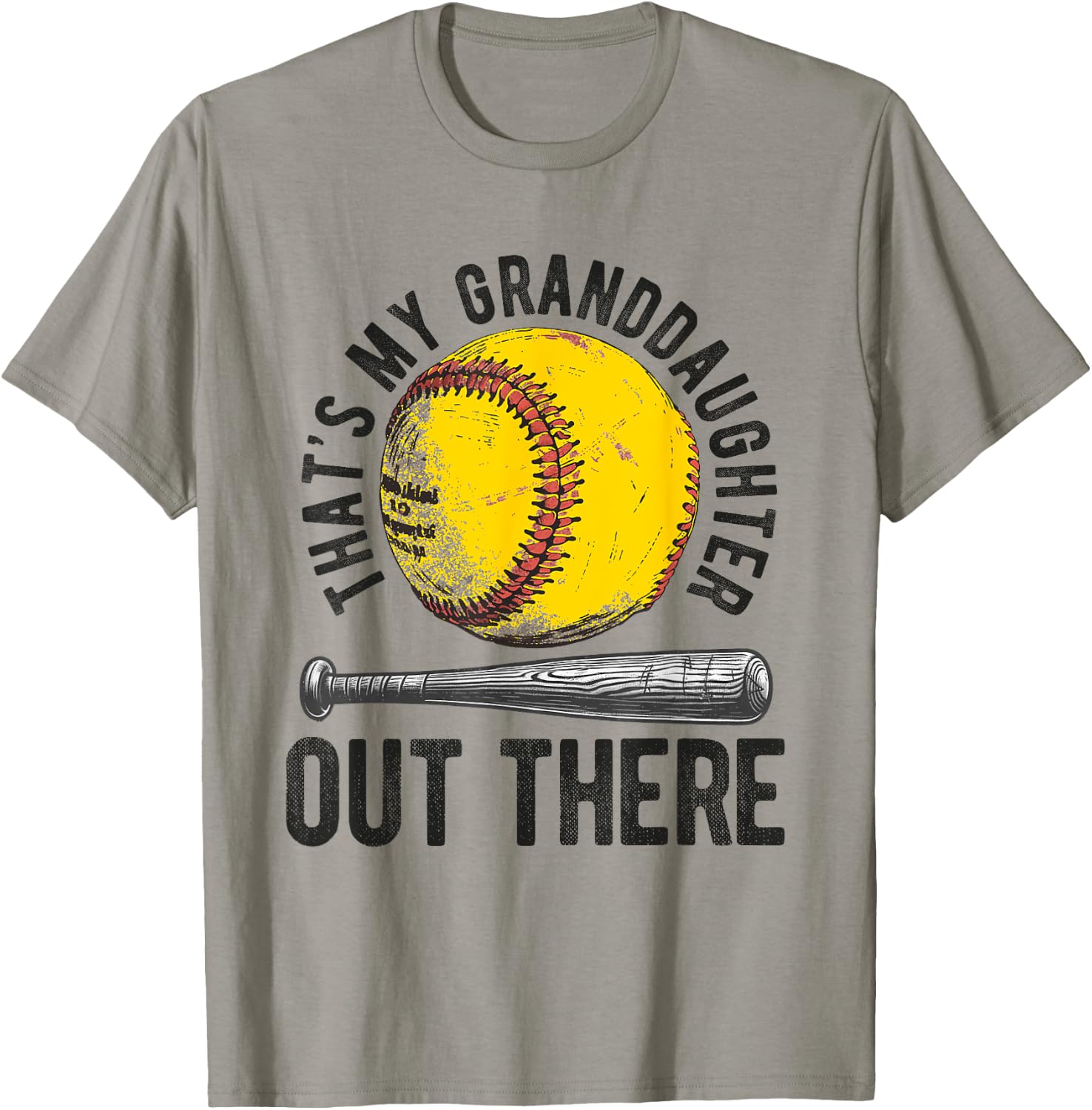 That's My Granddaughter Out There Softball Grandpa T-Shirt - T-Shirt | Sand