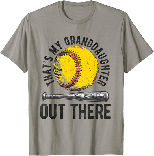 That's My Granddaughter Out There Softball Grandpa T-Shirt - T-Shirt | Sand