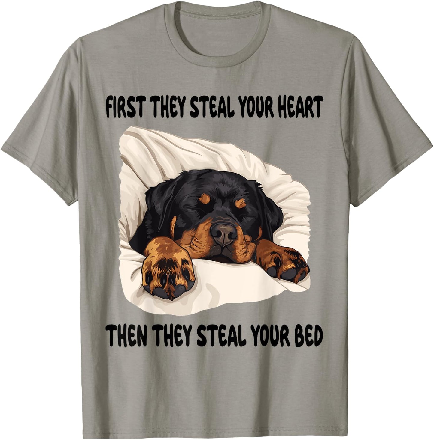 Rottweiler Sleeping Pajamas Nightgown T-Shirt - T-Shirt | Sand