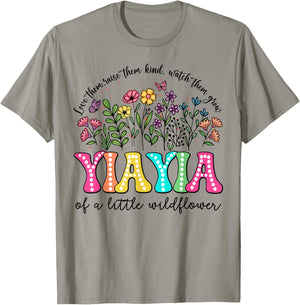 YiaYia Of The Little Wildflower Birthday Kids Groovy T-Shirt - T-Shirt | Sand