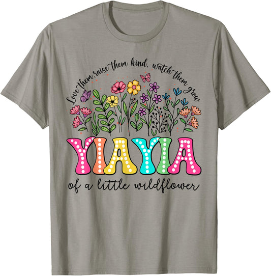 YiaYia Of The Little Wildflower Birthday Kids Groovy T-Shirt - T-Shirt | Sand