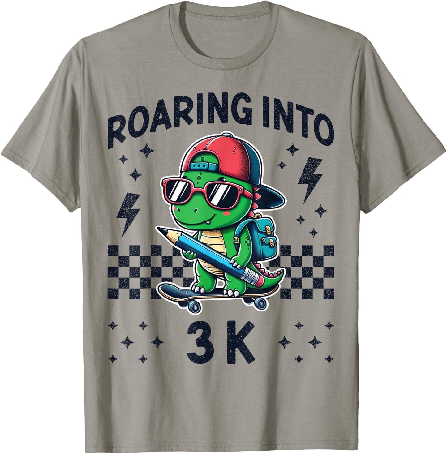 Roaring Into 3K Dinosaur Back to School Kid I’m Ready for 3K T-Shirt - T-Shirt | Sand