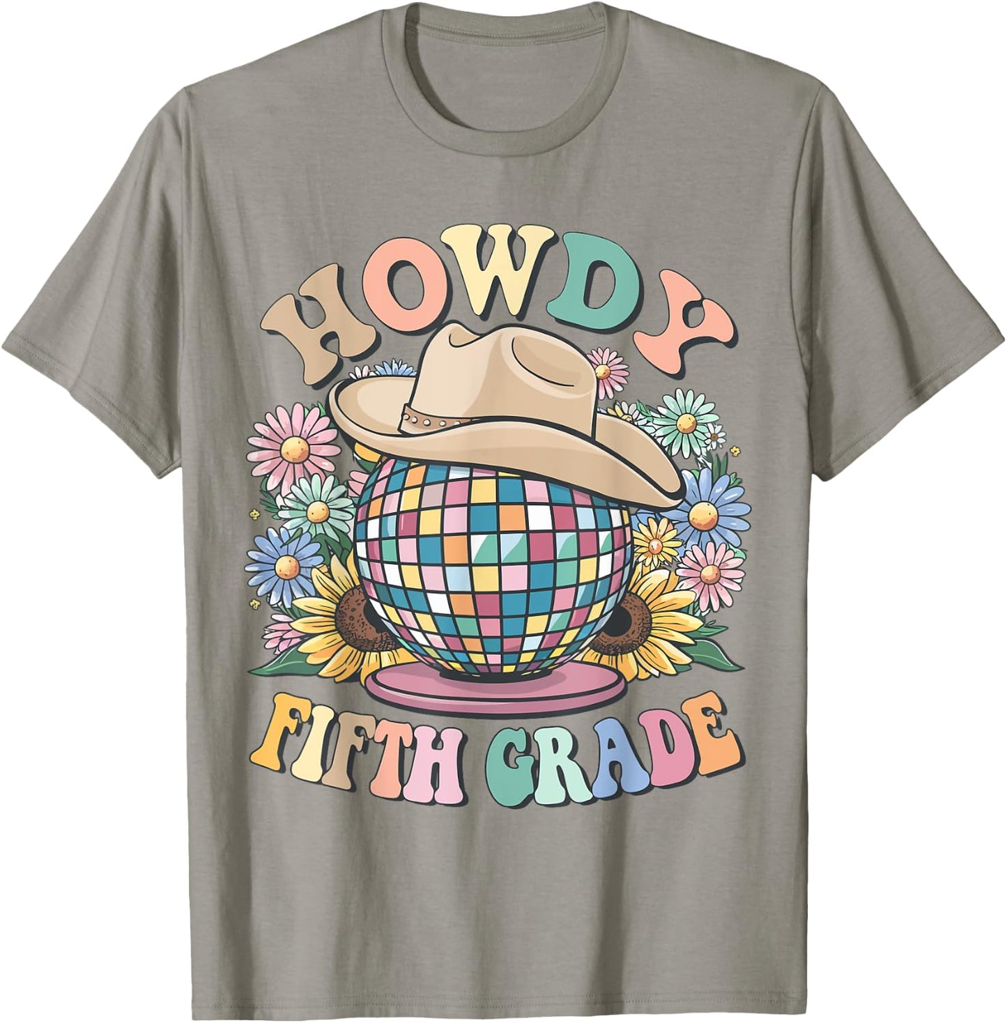 Howdy Fifth Grade Cowgirl Country 5th Grade Back to School T-Shirt - T-Shirt | Sand
