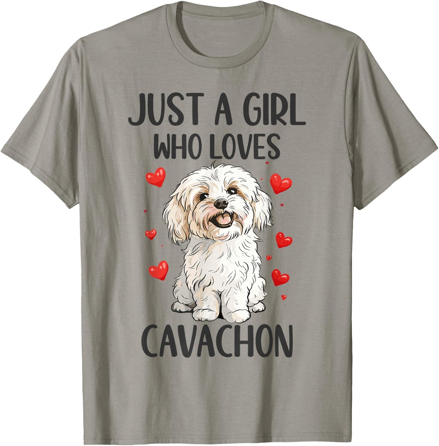 Just a Girl Who Loves Cavachon Funny Cavachon Dog Owner T-Shirt - T-Shirt | Sand