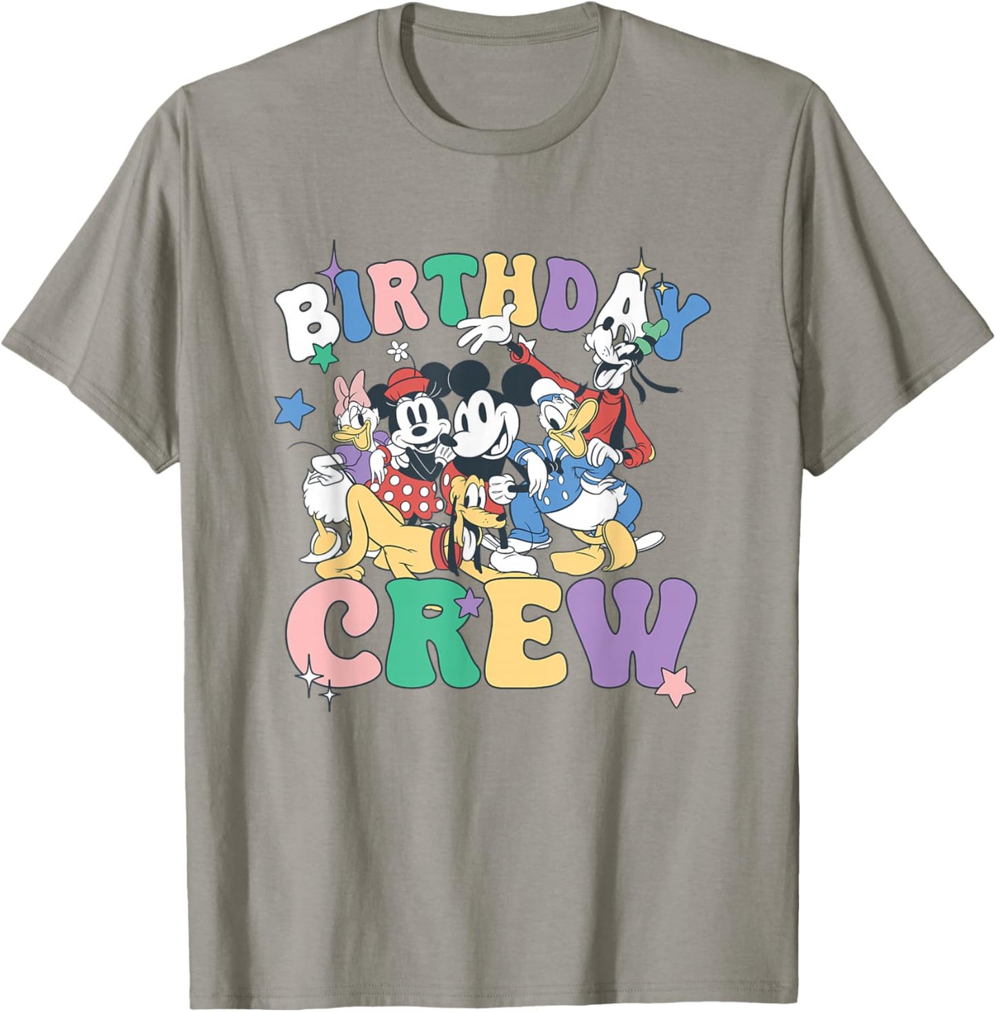 Disney Mickey And Friends Birthday Crew Vintage Group T-Shirt - T-Shirt | Sand