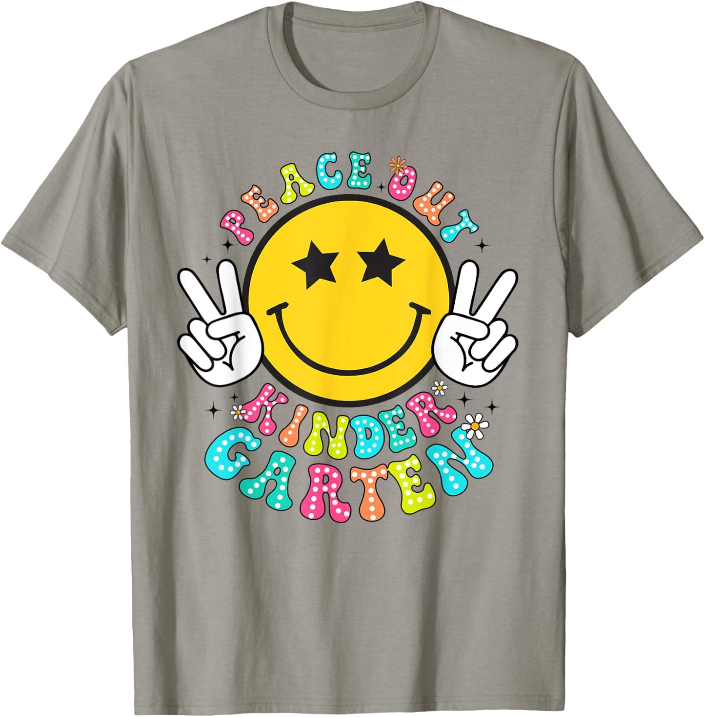 Peace Out Kindergarten Last Day of School Kindergarten T-Shirt - T-Shirt | Sand