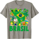 Brasil Flag Outfit Idea For Kids Brazil & Brazilian Flag T-Shirt - T-Shirt | Sand