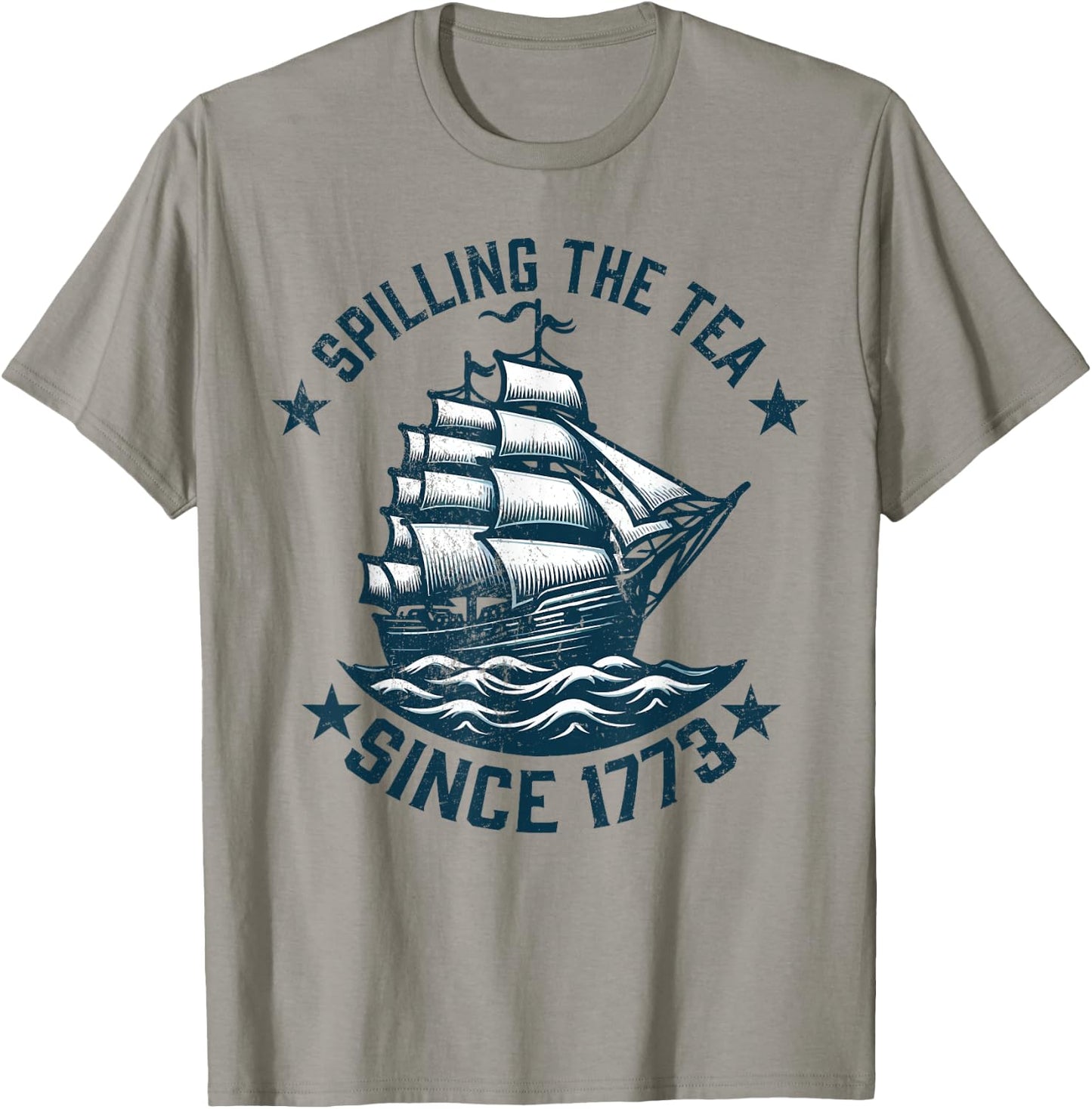 Funny 4th of July Spilling The Tea Since 1773 Independence T-Shirt - T-Shirt | Sand