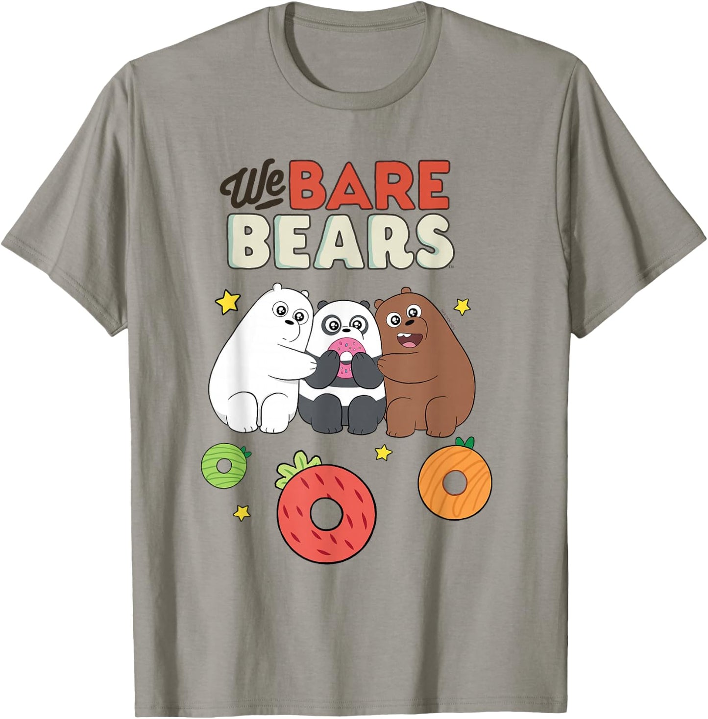 We Bare Bears Love Colorful Donuts Funny Cartoon T-Shirt - T-Shirt | Sand