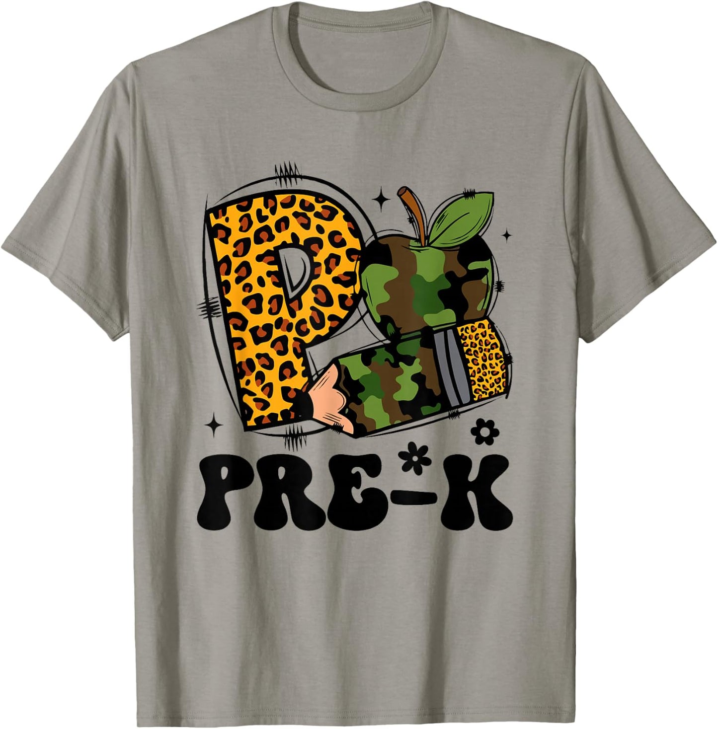 Cute Camo Pre K Back To School Funny Teacher Kid Preschool T-Shirt - T-Shirt | Sand