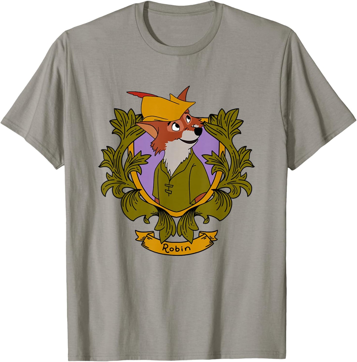 Disney Robin Hood Robin Vintage Floral Portrait T-Shirt - T-Shirt | Sand