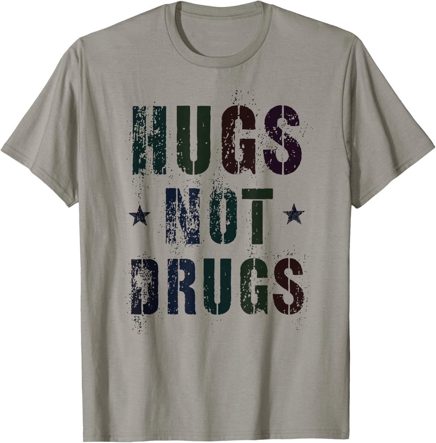 Funny HUGS NOT DRUGS Clean Living Mom NA Family Achievement T-Shirt - T-Shirt | Sand