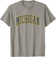 University of Michigan Wolverines U of M Distressed School T-Shirt - T-Shirt | Sand
