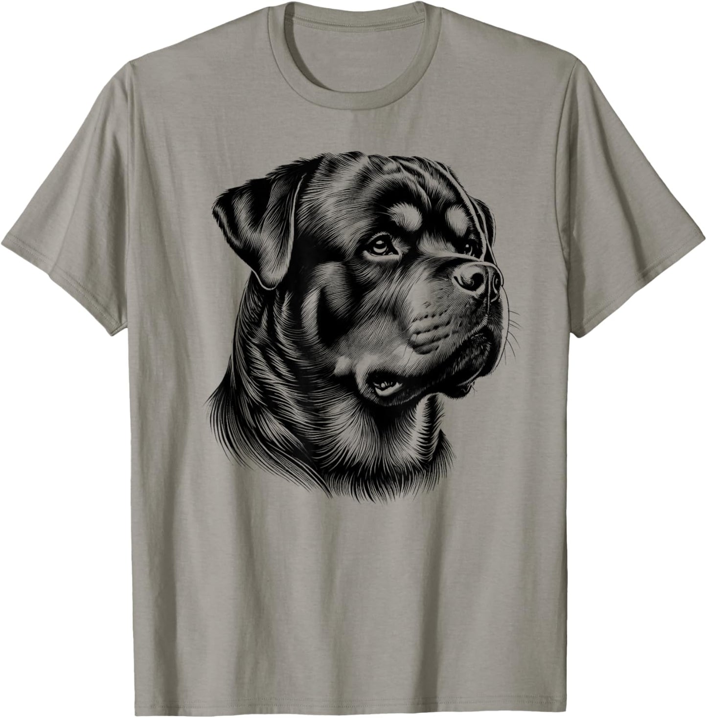 Proud Rottweiler Head in Realistic Drawing Style T-Shirt - T-Shirt | Sand