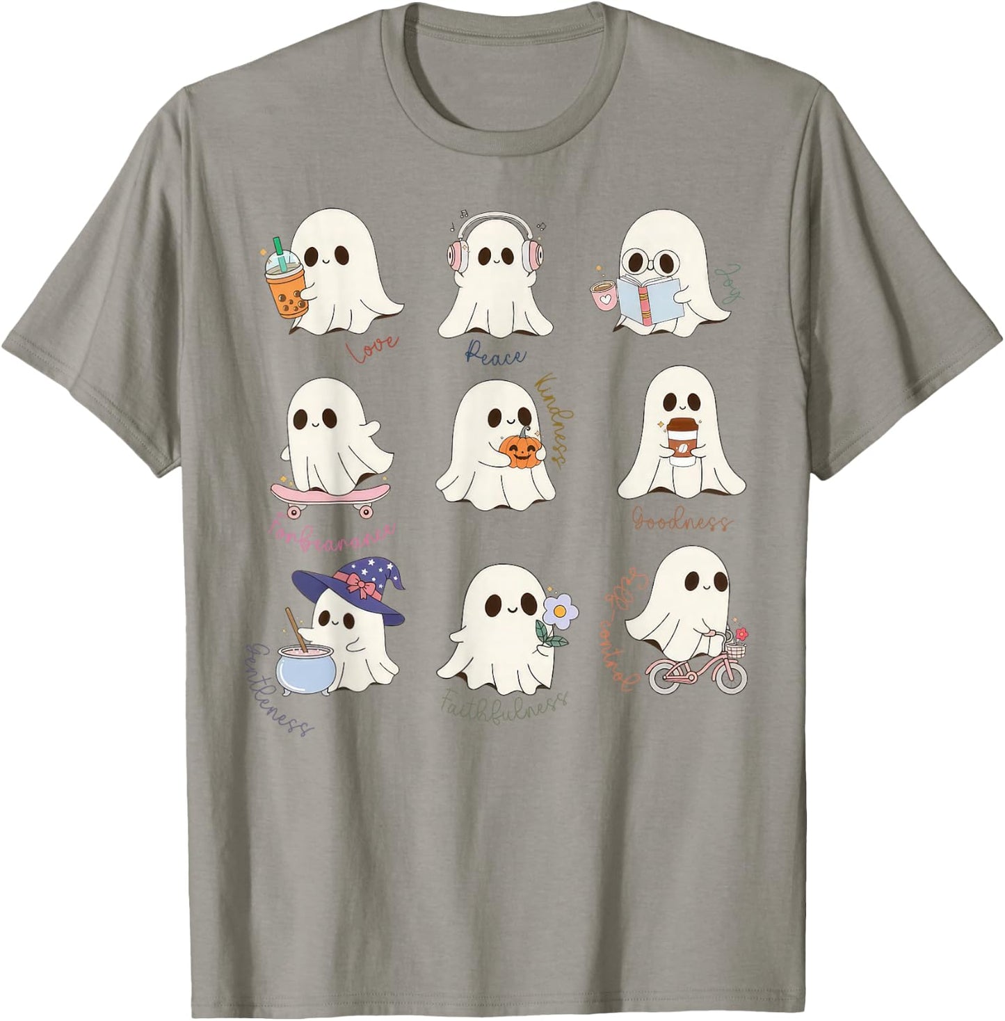 Christian Halloween Fruit Of The Spirit Ghost Faith Bible T-Shirt - T-Shirt | Sand