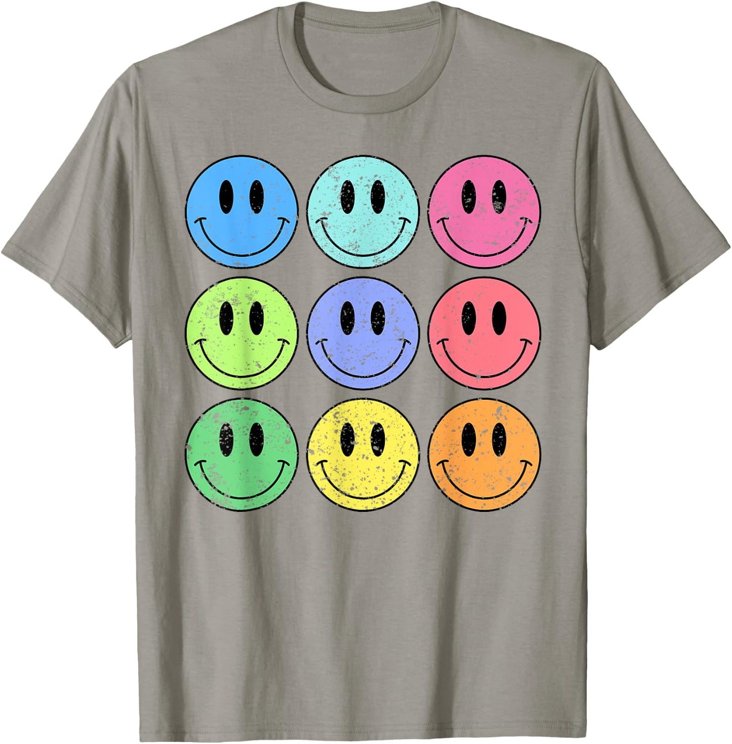 Retro Groovy Checkered Pattern Smile Face Trendy Kids T-Shirt - T-Shirt | Sand