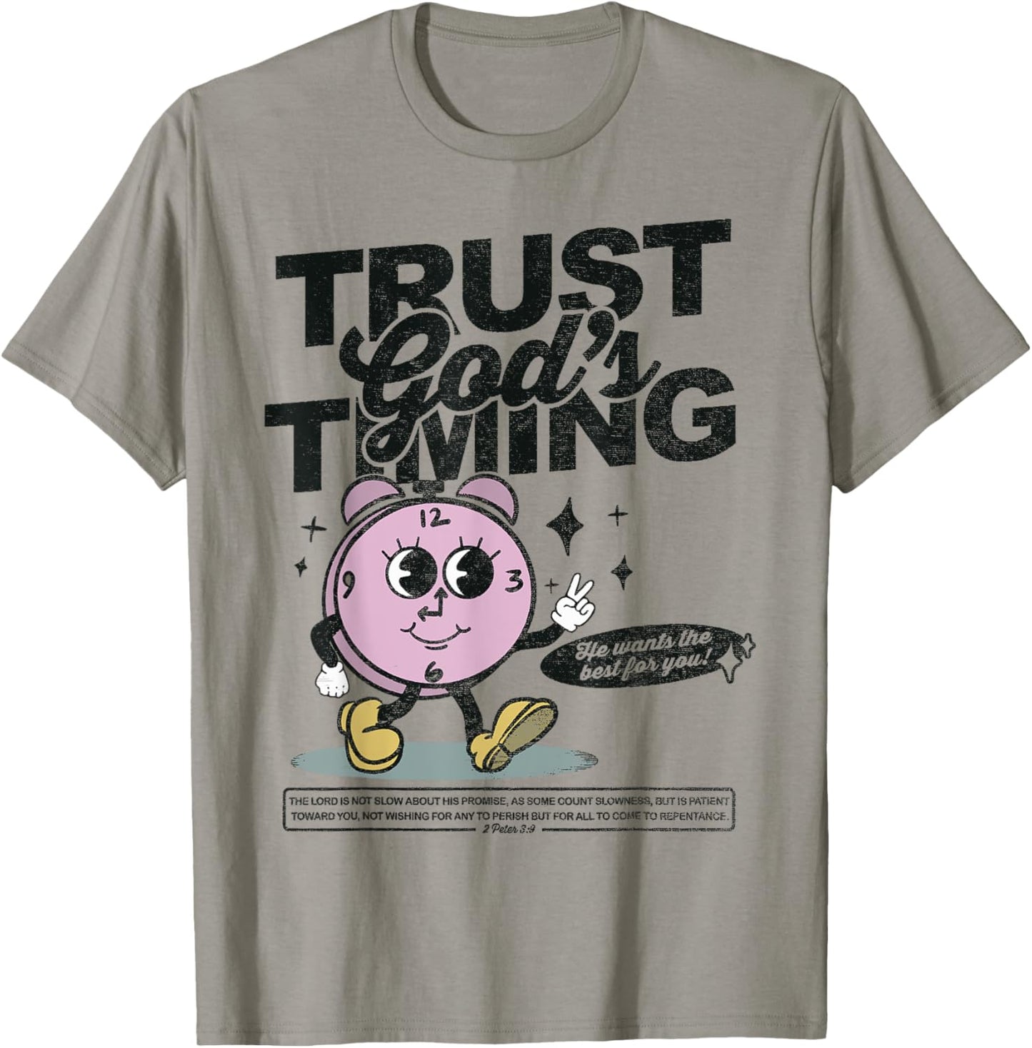 Trust God's Timing Women Christian Religious Women Men T-Shirt - T-Shirt | Sand