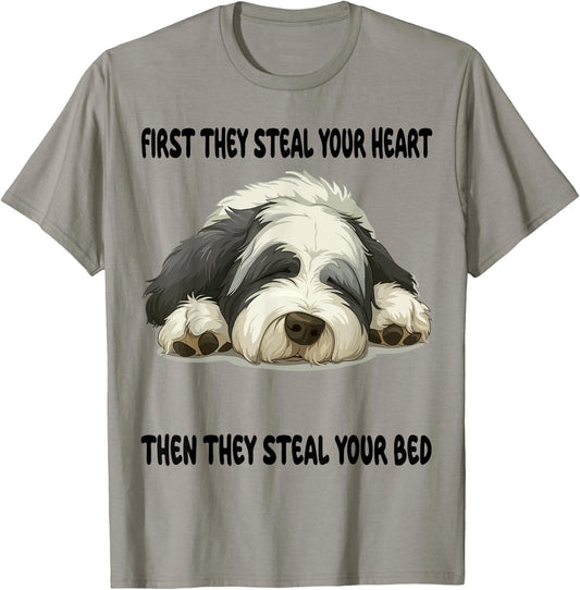 Old English Sheepdog Sleeping Pajamas Nightgown Women Kids T-Shirt - T-Shirt | Sand