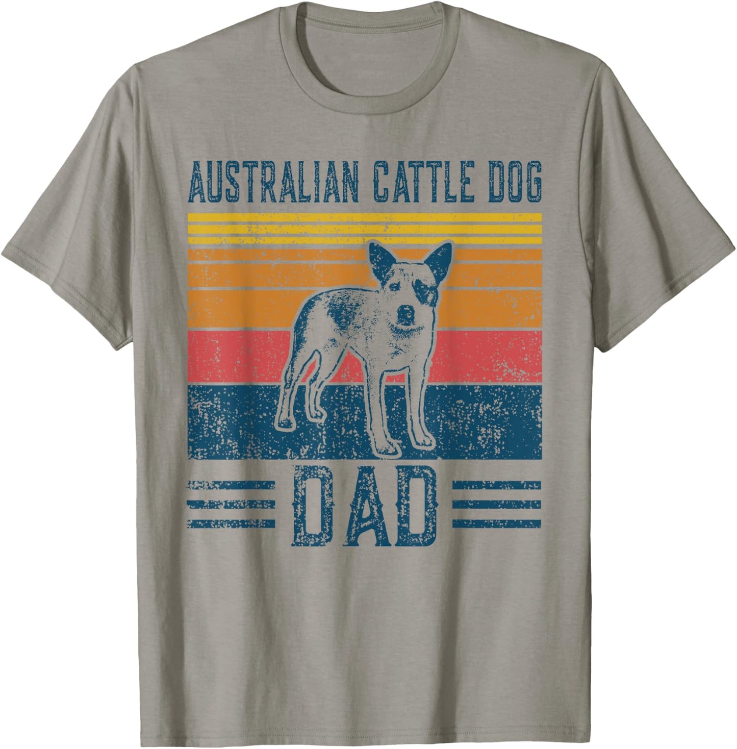 Dog | Red Heeler Papa - Vintage Australian Cattle Dog Dad T-Shirt - T-Shirt | Sand