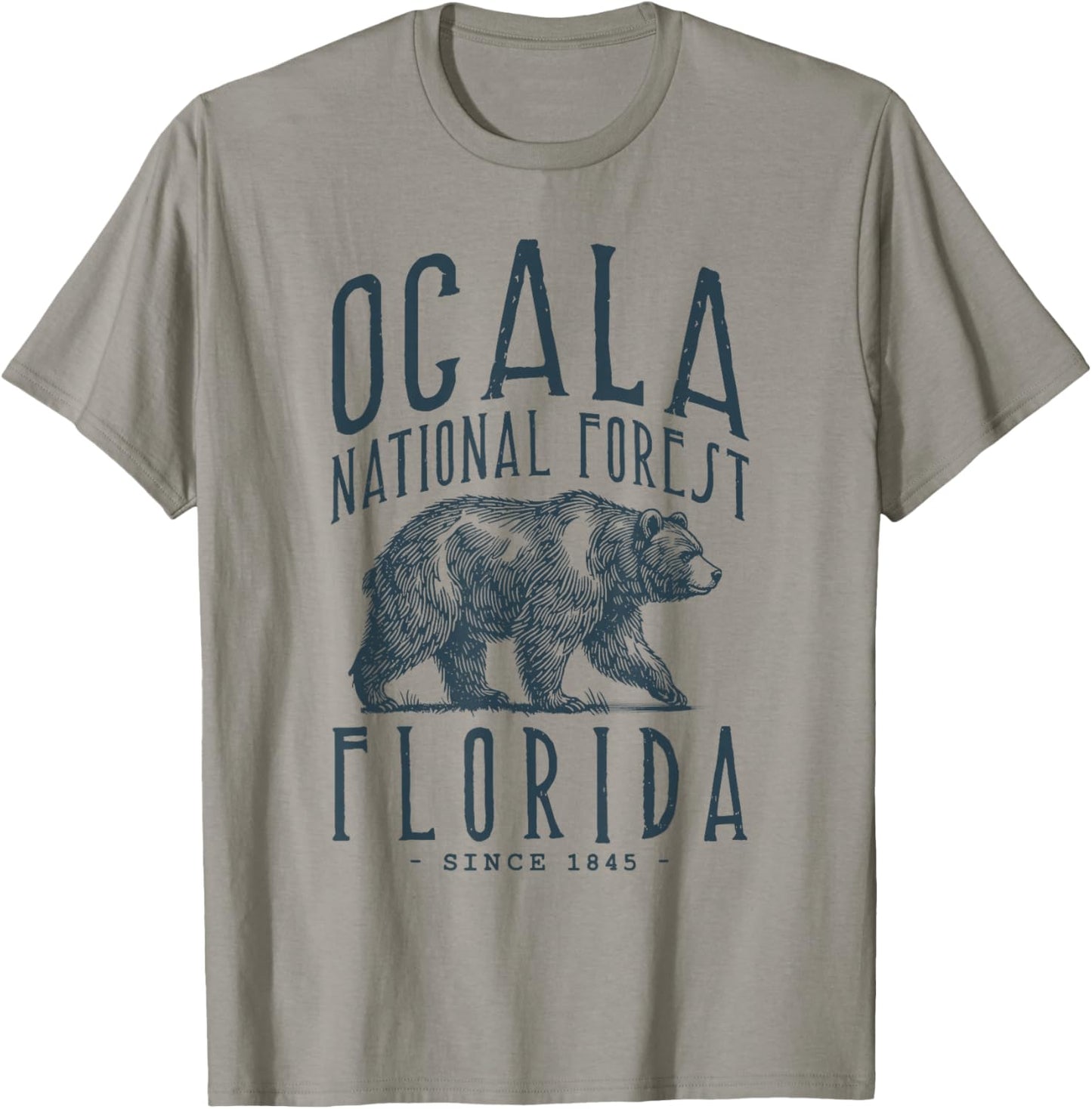 Ocala National Forest Florida. Bear Design T-Shirt - T-Shirt | Sand