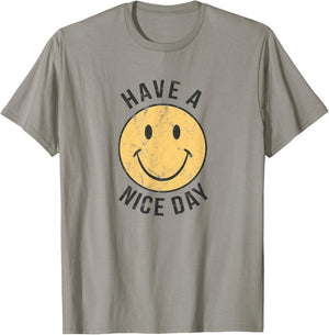 70's Retro T Shirt | Have a Nice Day Shirt | Happy Face T-Shirt - T-Shirt | Sand