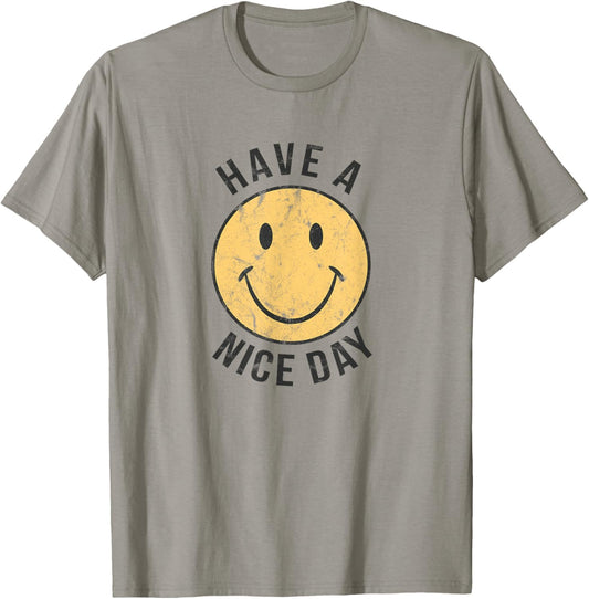 70's Retro T Shirt | Have a Nice Day Shirt | Happy Face T-Shirt - T-Shirt | Sand