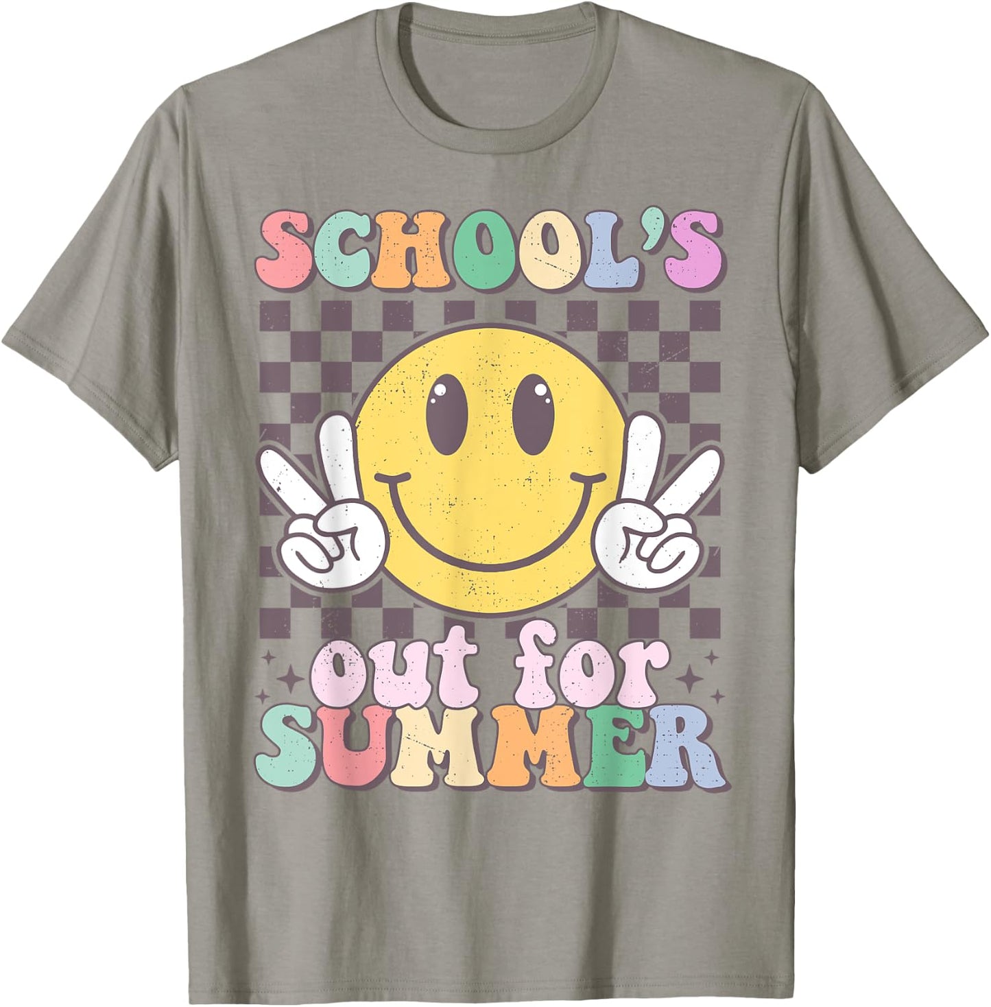 Schools Out For Summer Smile Last Day Of School Teacher Kids T-Shirt - T-Shirt | Sand