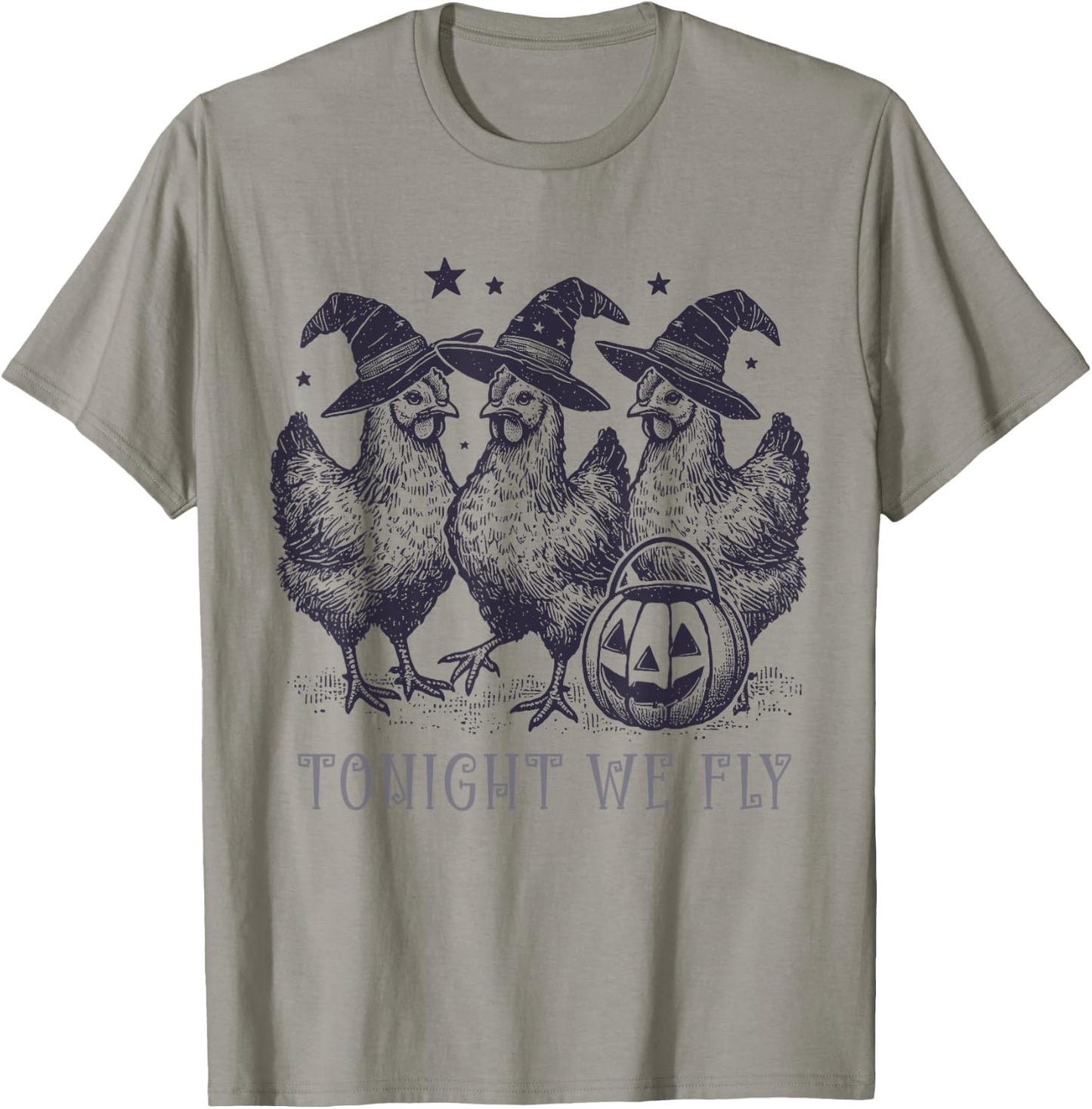 Tonight We Fly Funny Chicken Halloween Costume Spooky Season T-Shirt - T-Shirt | Sand