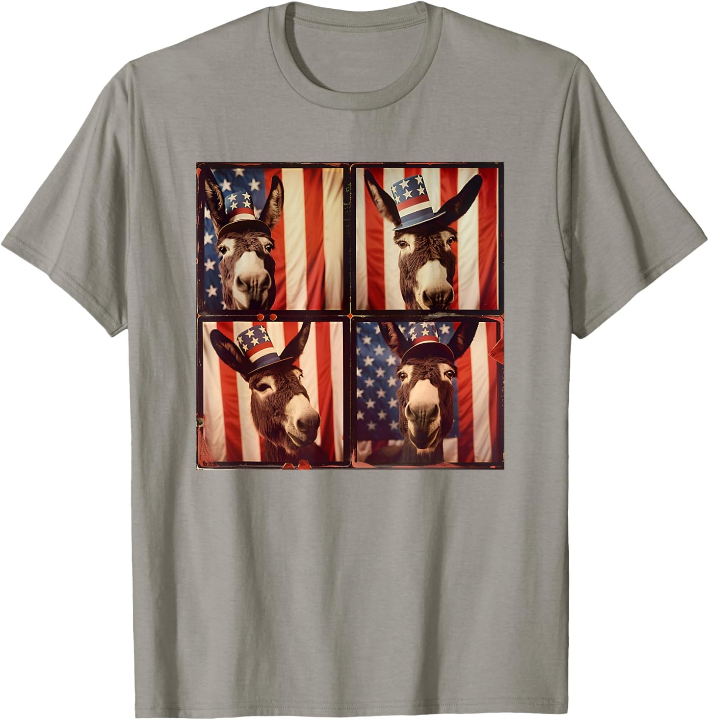 Donkey Farmer American Flag Patriotic 4th Of July Donkey Women Kids Men T-Shirt - T-Shirt | Sand