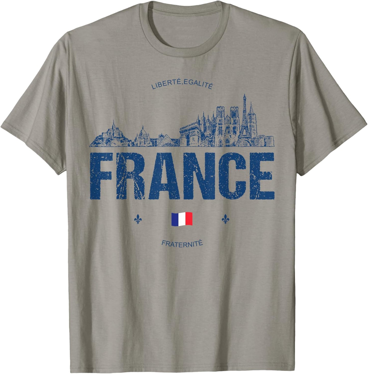 France Souvenir Travel , Small, White T-Shirt - T-Shirt | Sand
