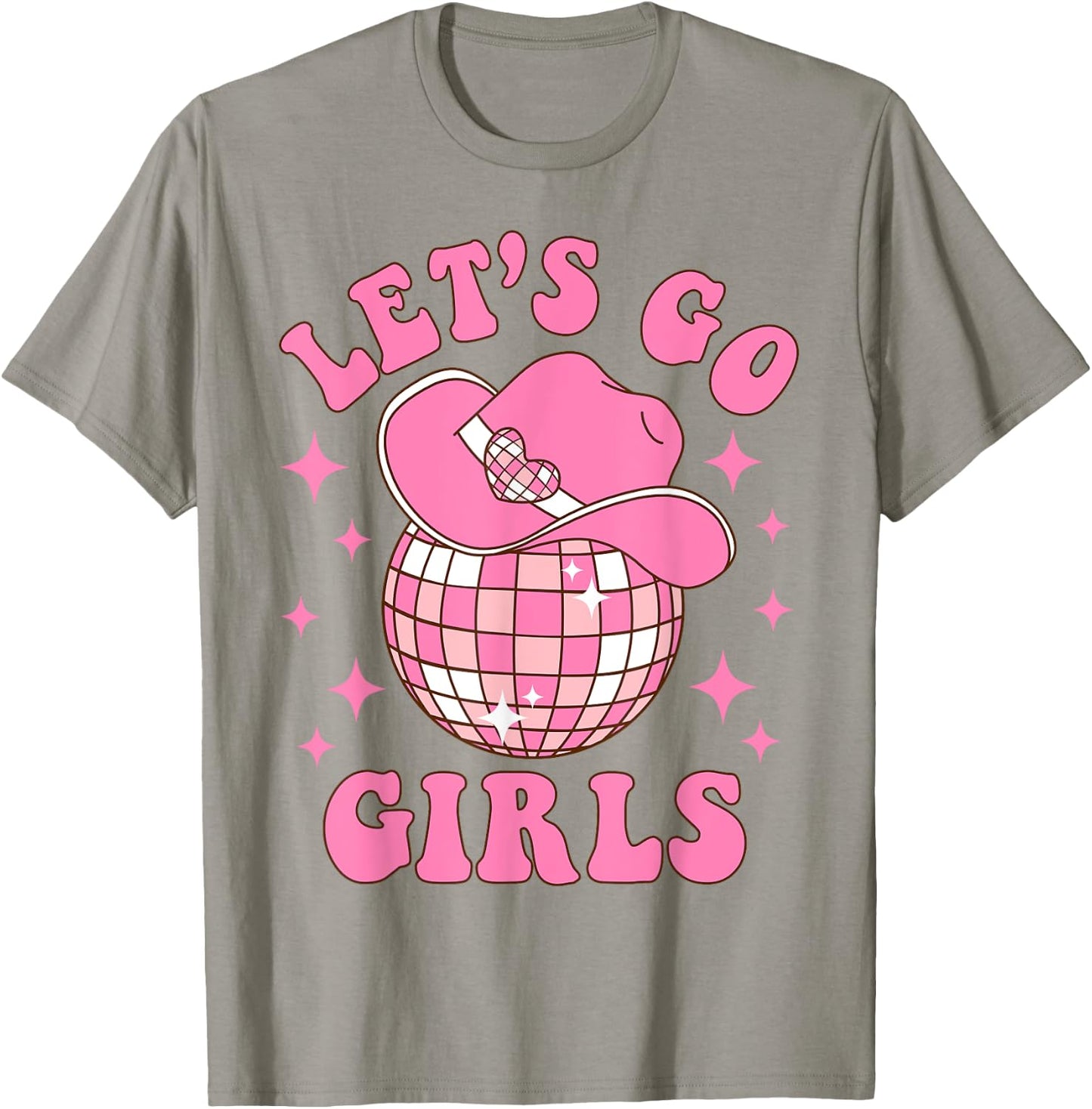 Let's Go Girls Disco Western Rodeo Cowgirl Bachelorette T-Shirt - T-Shirt | Sand