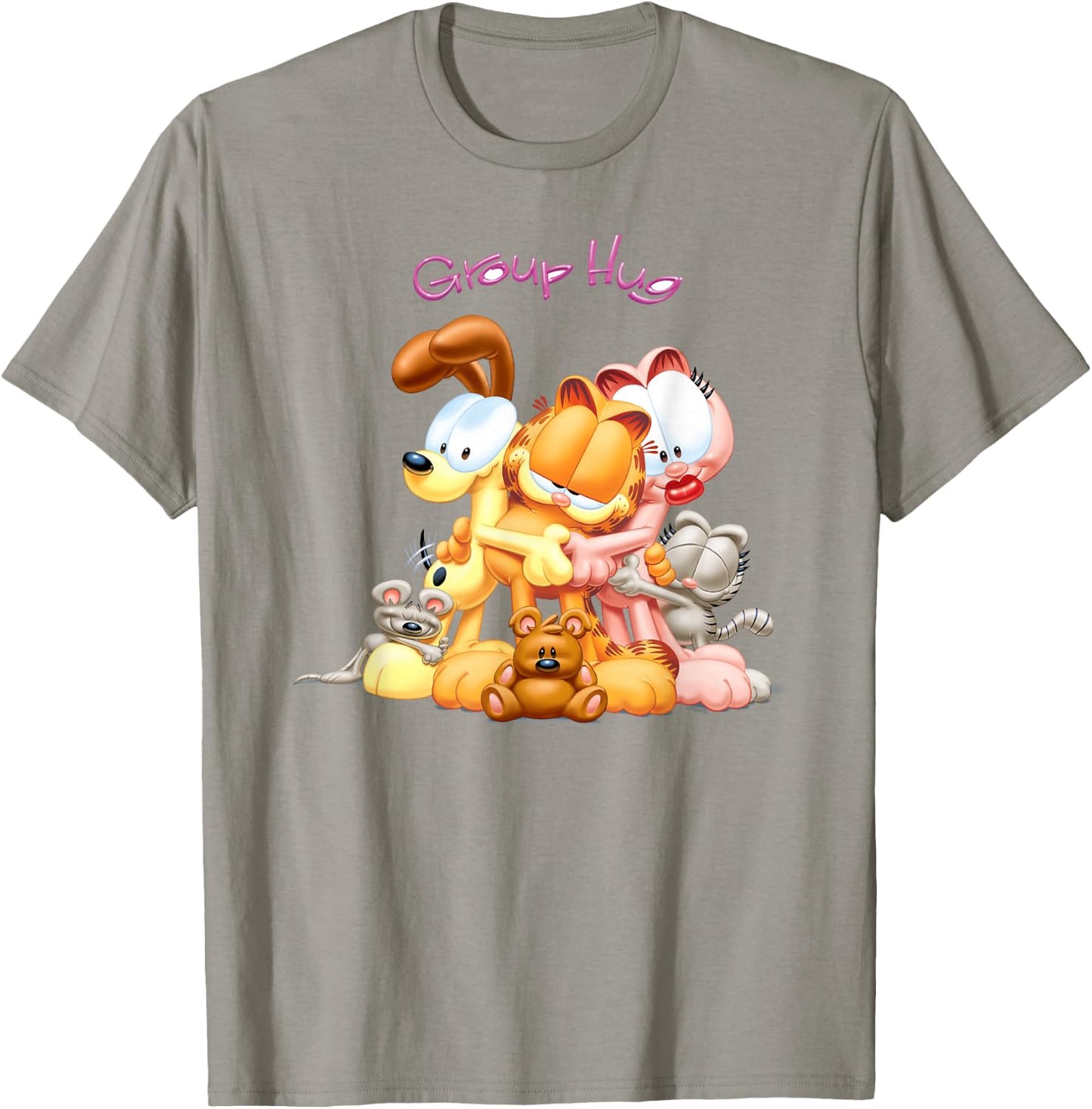 Garfield Group Hug 3D Cat Cartoon T-Shirt - T-Shirt | Sand