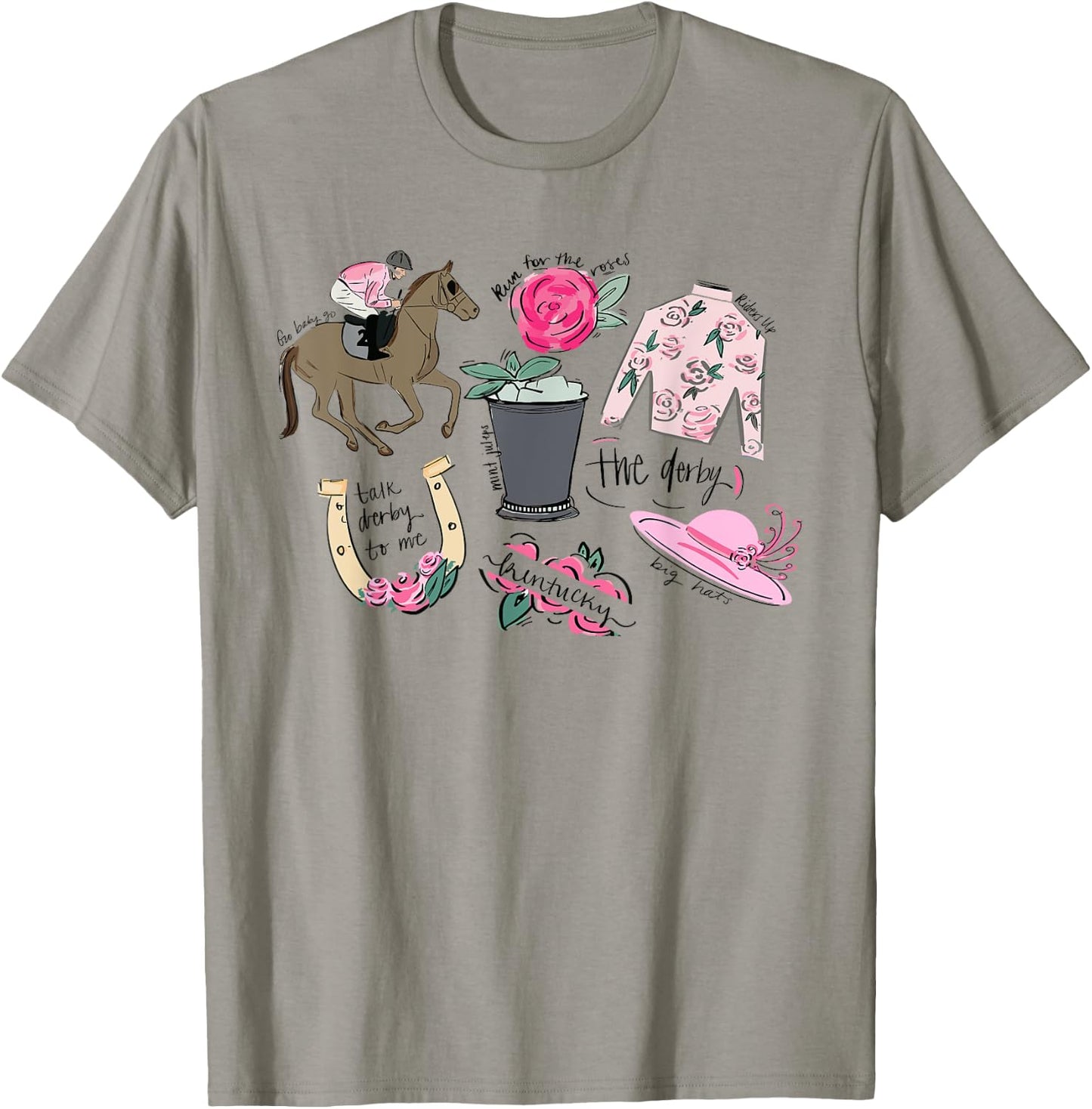 Vibes Go Baby Funny Horse Racing Groovy Race Track T-Shirt - T-Shirt | Sand