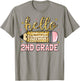 Back To School Hello Second 2nd Grade Leopard Pencil Girl T-Shirt - T-Shirt | Sand