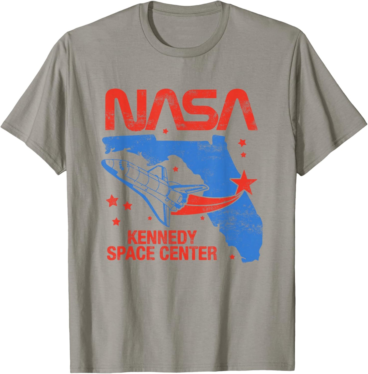 NASA Iconic Kennedy Space Center Vintage Big Chest Poster T-Shirt - T-Shirt | Sand