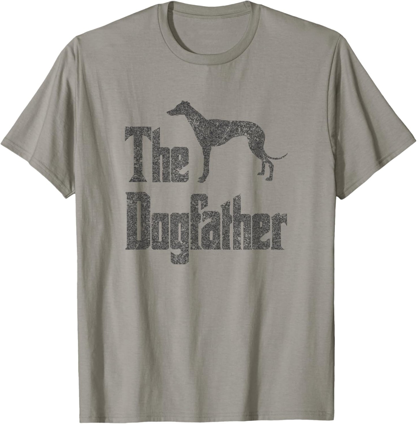 The Dogfather , Greyhound Silhouette, Funny Dog Gift T-Shirt - T-Shirt | Sand