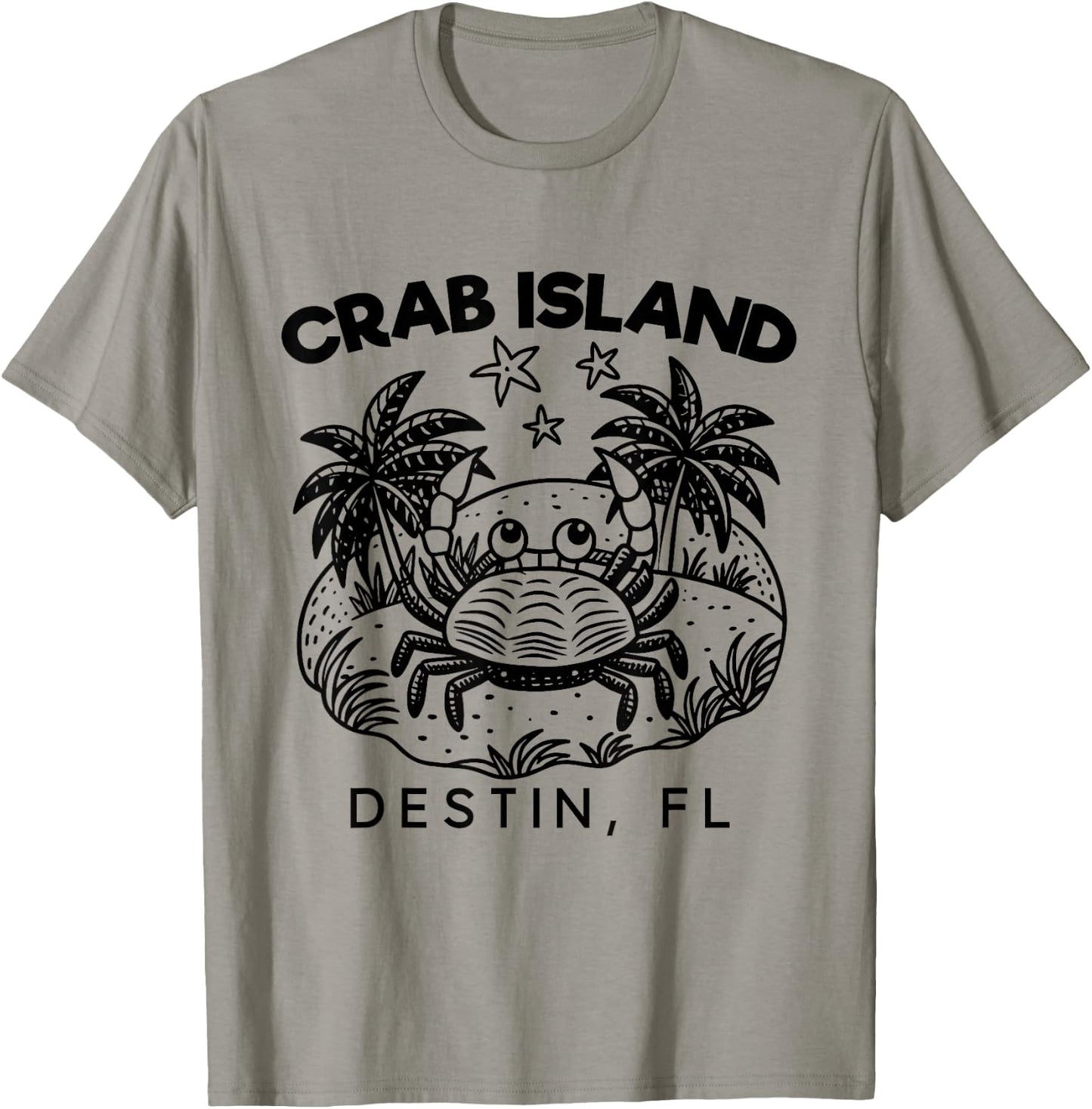 Island Crab, Sandbar Hangout, Destin Florida FL, Funny Crabs T-Shirt - T-Shirt | Sand