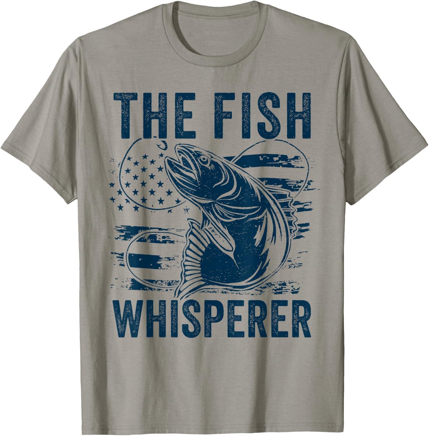 The Fish Whisperer US flag Funny Fishing T-Shirt - T-Shirt | Sand