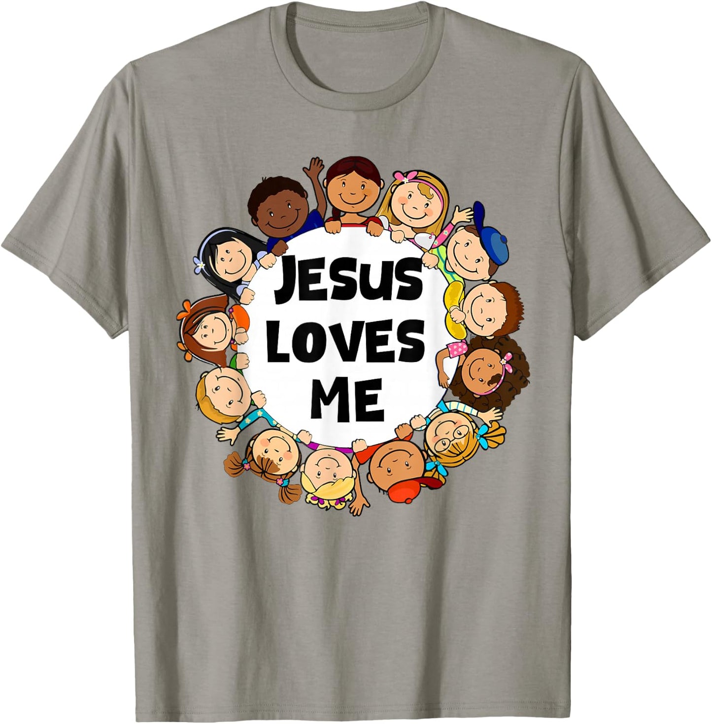 Kids Jesus Loves Me Cute Christian Faith Girl Boy Toddler T-Shirt - T-Shirt | Sand