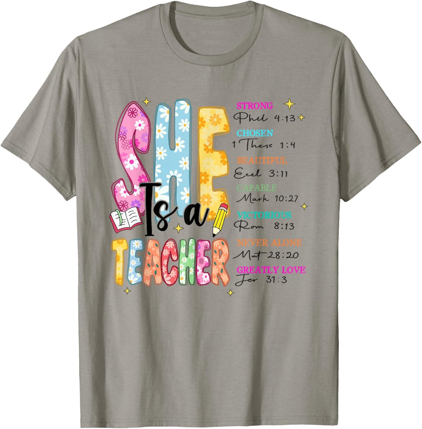 Women Bible Verse Christian Teacher God Says Back To School T-Shirt - T-Shirt | Sand