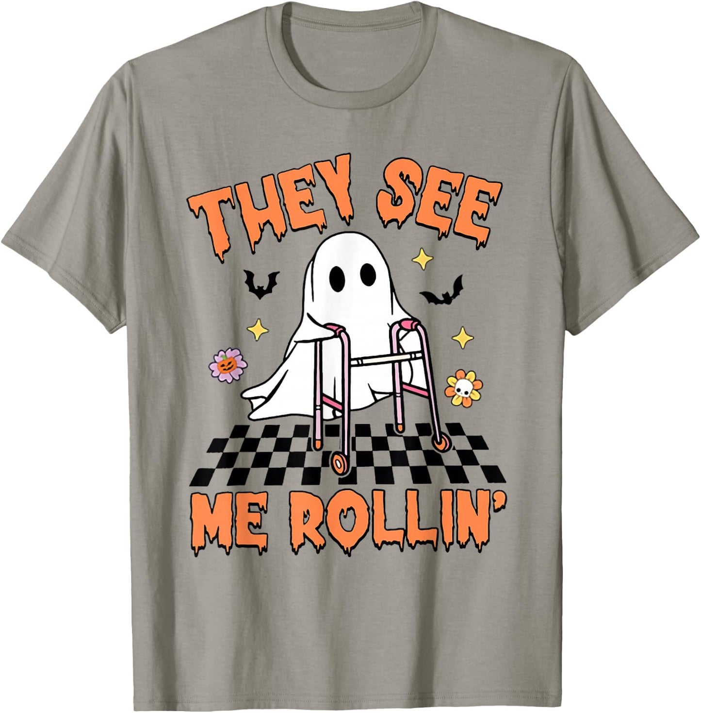Physical Therapy Halloween They See Me Rolling Spooky PT PTA T-Shirt - T-Shirt | Sand