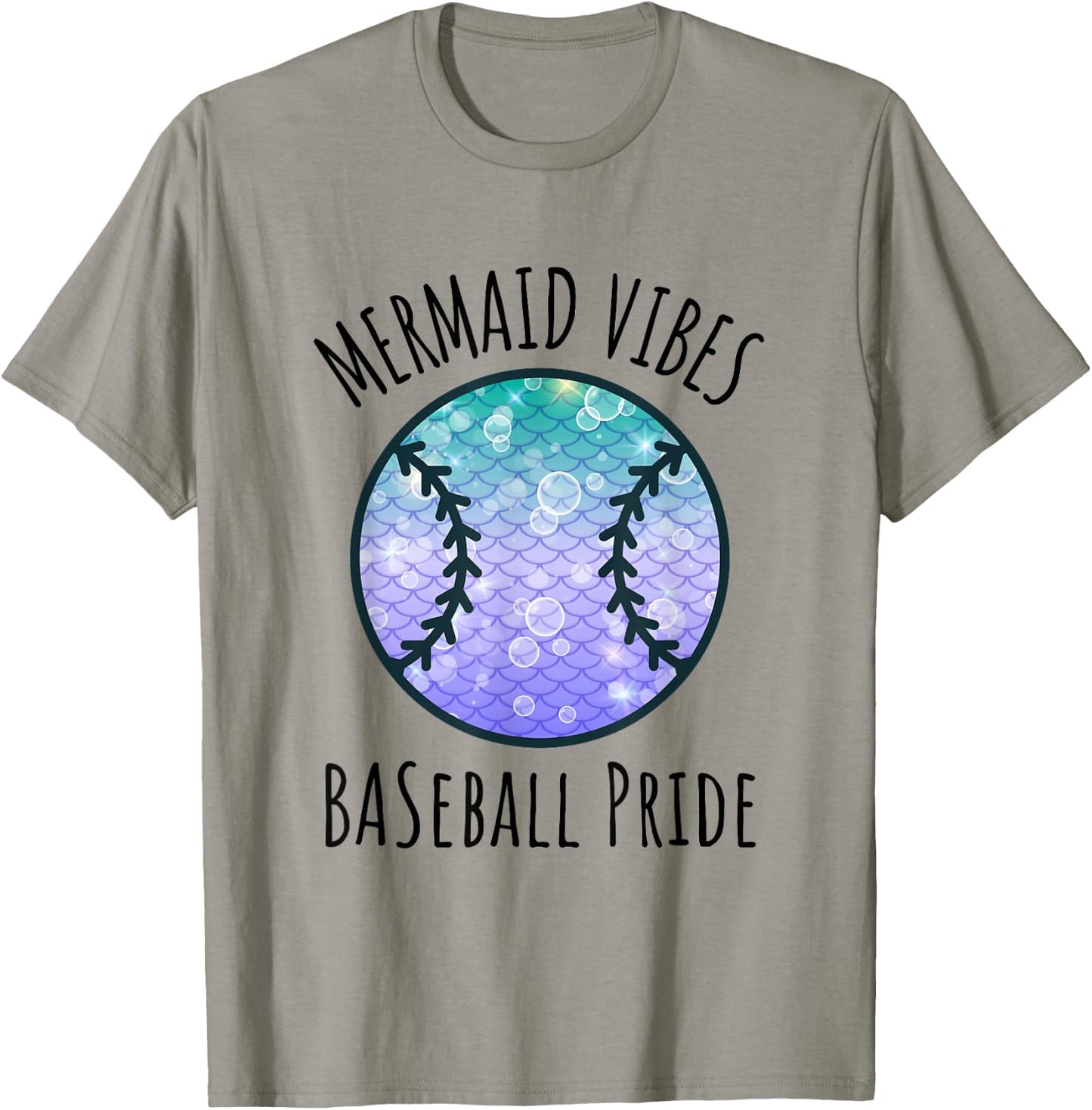 Mermaid Vibes Baseball Girl Fishtail Ocean Team Shell Games T-Shirt - T-Shirt | Sand