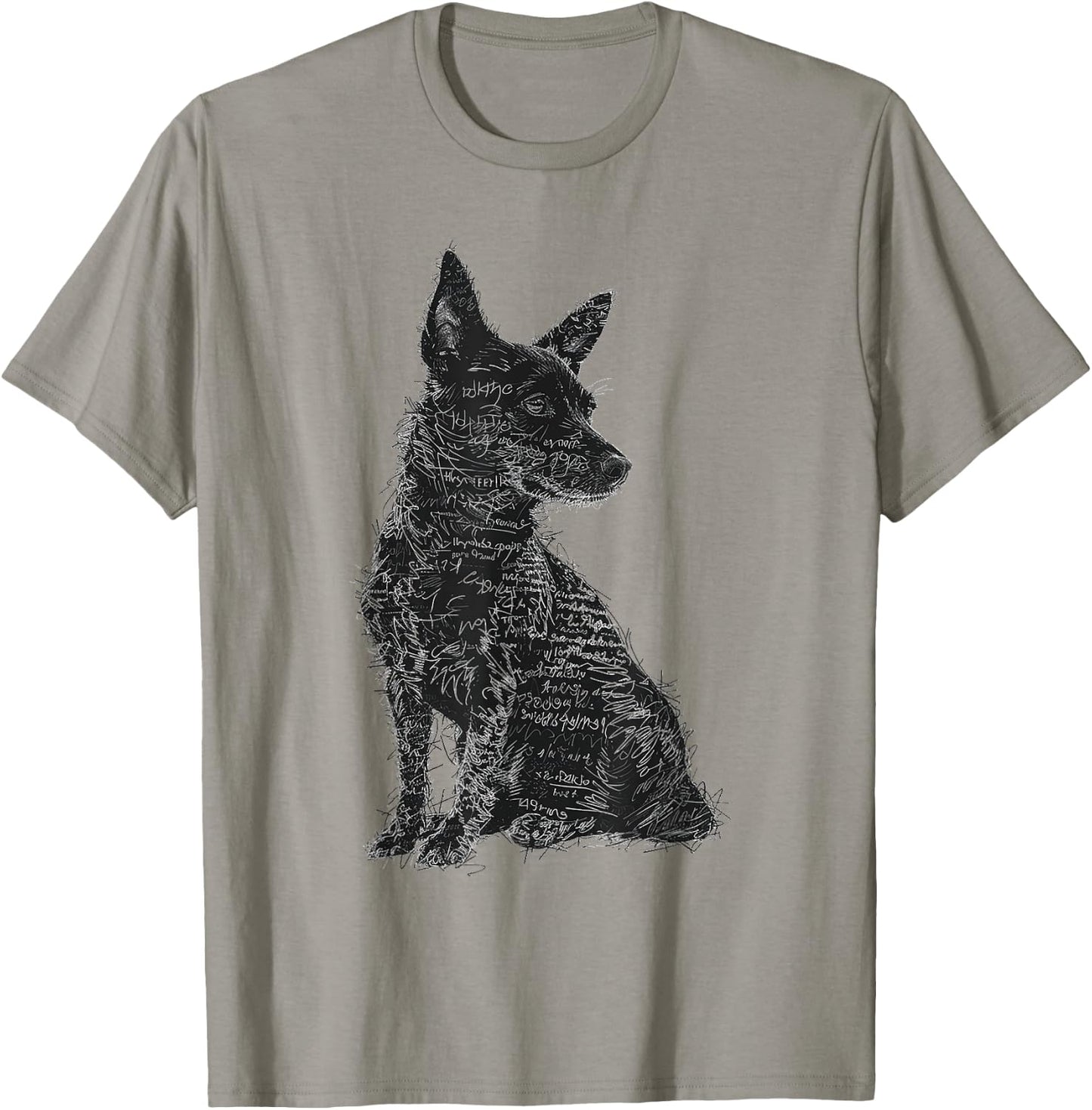 Dog Abstract Motif Drawing Artwork Animal Dog Women Kids T-Shirt - T-Shirt | Sand