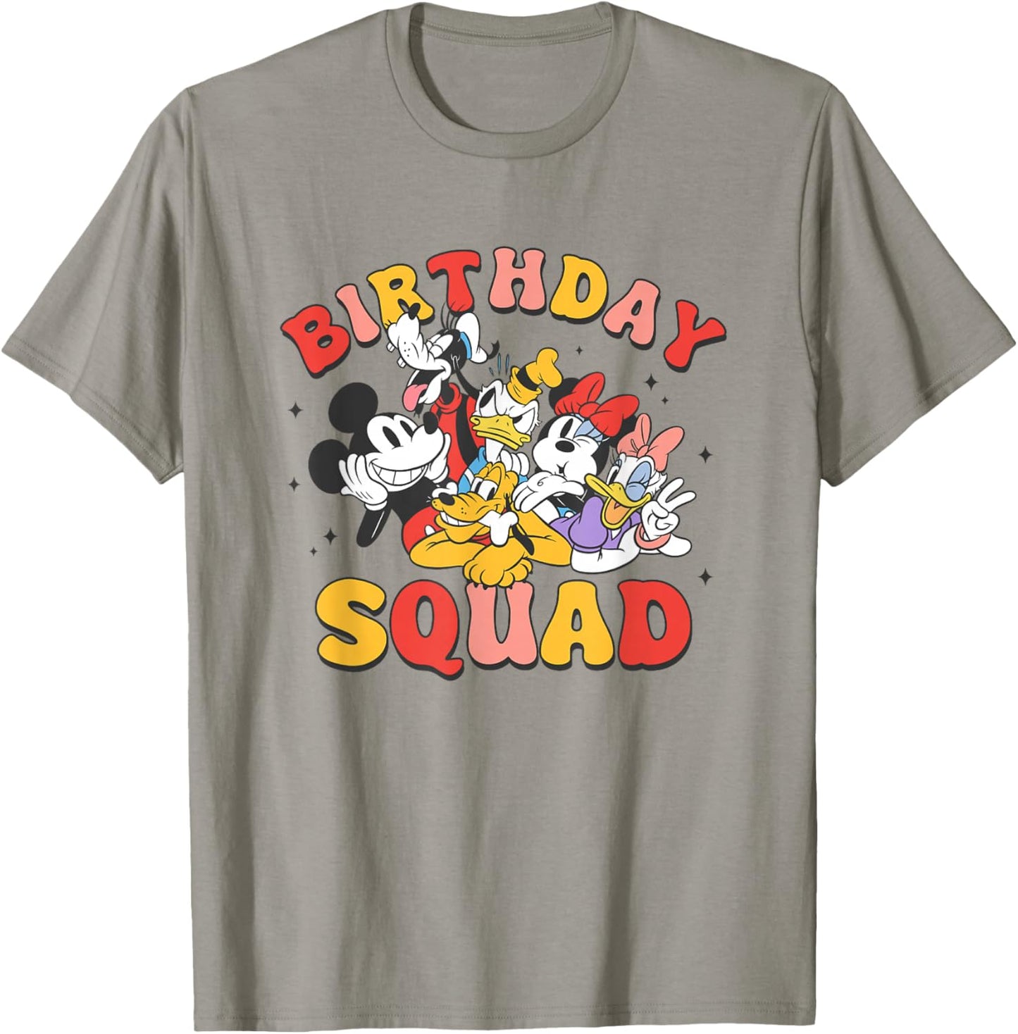 Disney Mickey and Friends Birthday Squad Vintage Group T-Shirt - T-Shirt | Sand