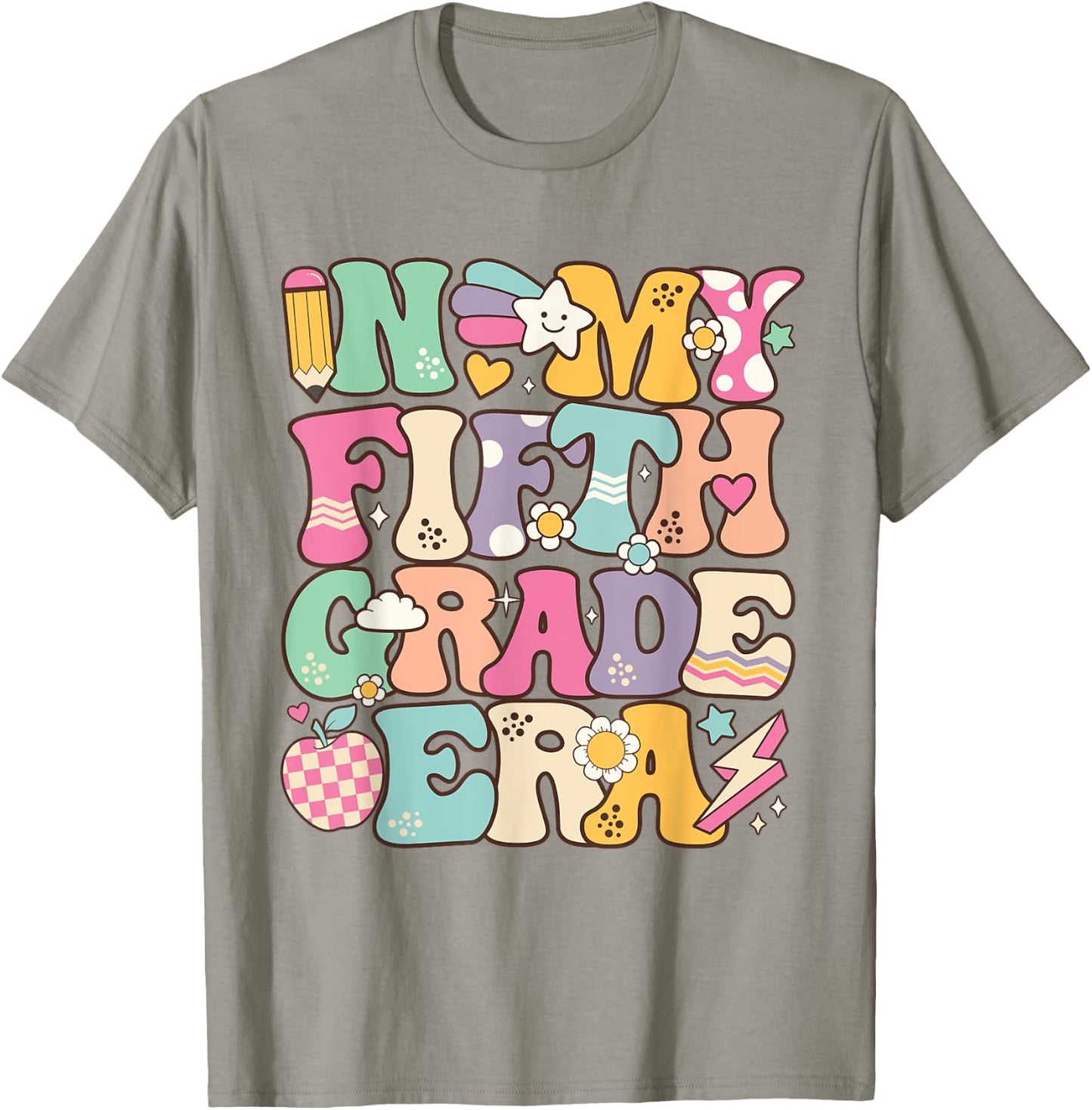 In My Fifth Grade Era Girl Back To School 5th Grade Teacher T-Shirt - T-Shirt | Sand